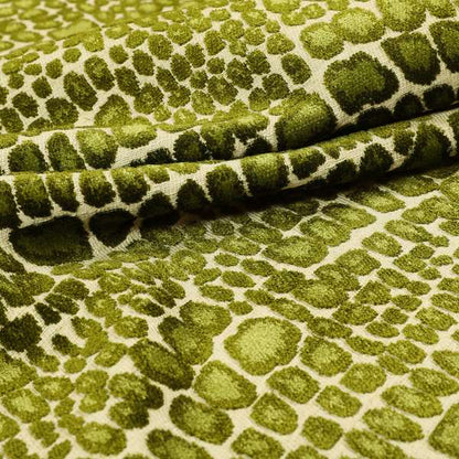 Paved Stones Pattern Cut Velvet Material Green Coloured Upholstery Fabric JO-980 - Roman Blinds