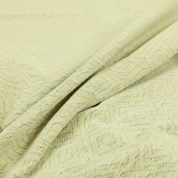 Cream Coloured Semi Plain Geometric Pattern Upholstery Furnishing Fabric JO-981 - Roman Blinds