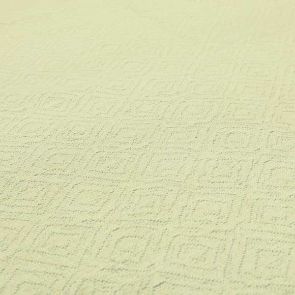 Cream Coloured Semi Plain Geometric Pattern Upholstery Furnishing Fabric JO-981 - Roman Blinds