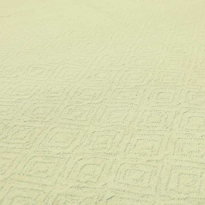 Cream Coloured Semi Plain Geometric Pattern Upholstery Furnishing Fabric JO-981 - Roman Blinds