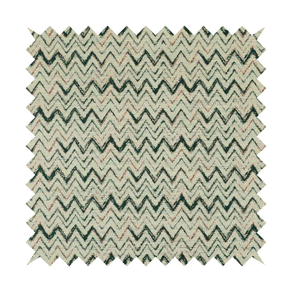 Cream Teal Pink Coloured Chevron Pattern Upholstery Furnishing Fabric JO-982 - Roman Blinds