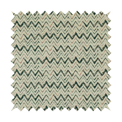 Cream Teal Pink Coloured Chevron Pattern Upholstery Furnishing Fabric JO-982 - Roman Blinds