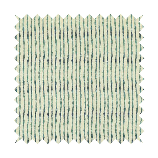 Decorative Wave Vertical Stripe Blue Teal Colour Pattern Chenille Jacquard Fabric JO-983 - Made To Measure Curtains