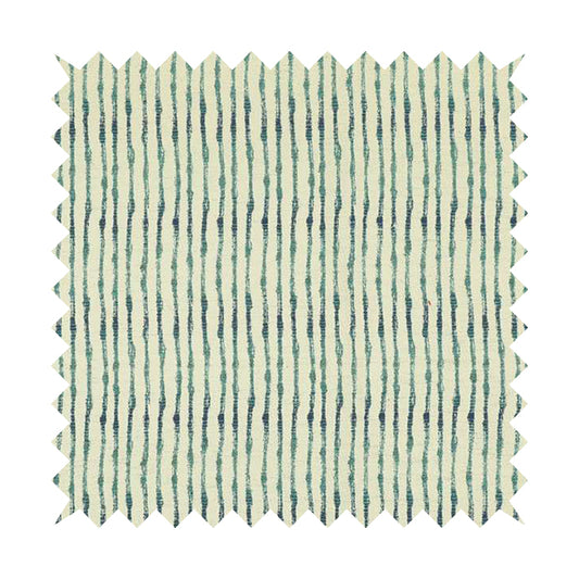 Decorative Wave Vertical Stripe Blue Teal Colour Pattern Chenille Jacquard Fabric JO-983