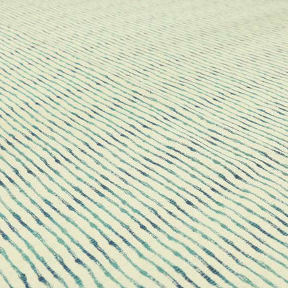 Decorative Wave Vertical Stripe Blue Teal Colour Pattern Chenille Jacquard Fabric JO-983