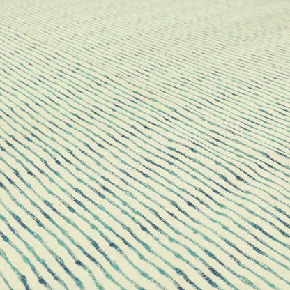 Decorative Wave Vertical Stripe Blue Teal Colour Pattern Chenille Jacquard Fabric JO-983 - Made To Measure Curtains