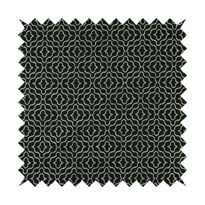 Black Silver Colour Geometric Pattern Furnishing Fabric JO-985 - Roman Blinds