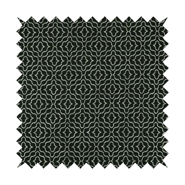 Black Silver Colour Geometric Pattern Furnishing Fabric JO-985 - Handmade Cushions