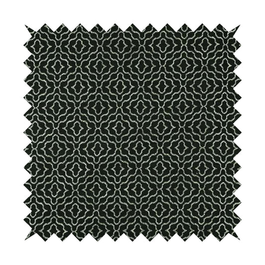 Black Silver Colour Geometric Pattern Furnishing Fabric JO-985