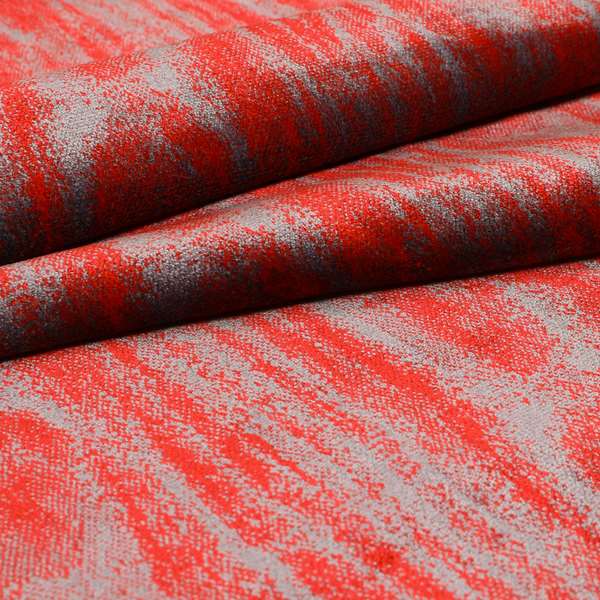 Abstract Full Pattern Velvet Material Red Grey Upholstery Fabric JO-986 - Made To Measure Curtains