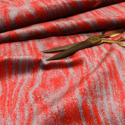 Abstract Full Pattern Velvet Material Red Grey Upholstery Fabric JO-986 - Made To Measure Curtains