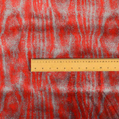 Abstract Full Pattern Velvet Material Red Grey Upholstery Fabric JO-986 - Roman Blinds