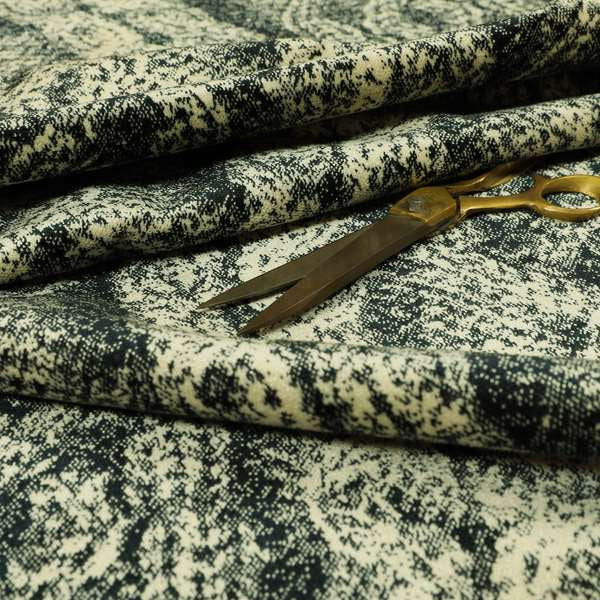 Abstract Spiral Pattern Velvet Material Black Beige Upholstery Fabric JO-987 - Made To Measure Curtains