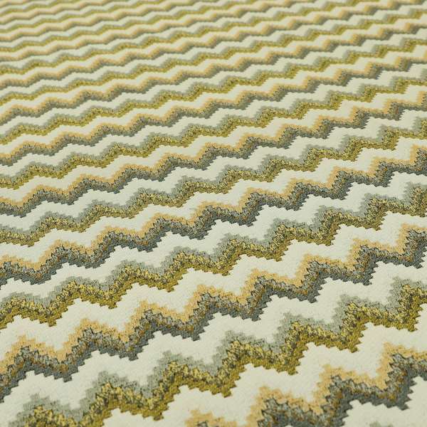 Chevron Pattern Material Grey Yellow Upholstery Fabric JO-989 - Roman Blinds