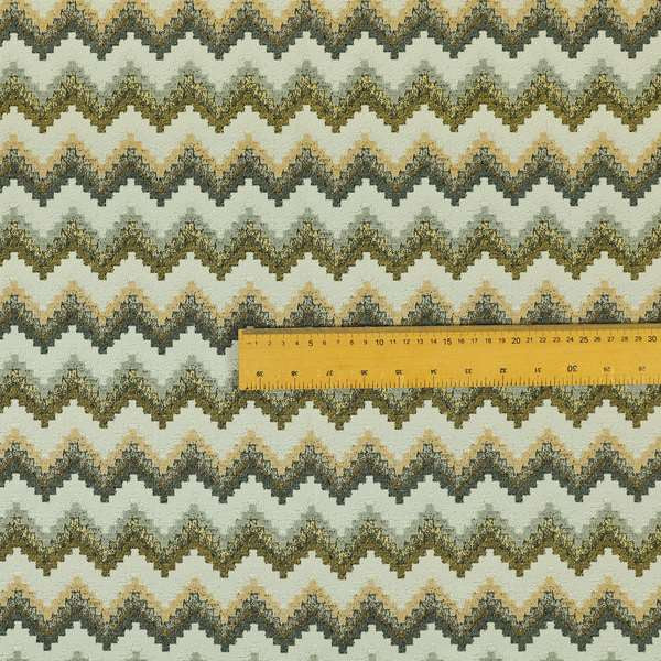 Chevron Pattern Material Grey Yellow Upholstery Fabric JO-989 - Roman Blinds