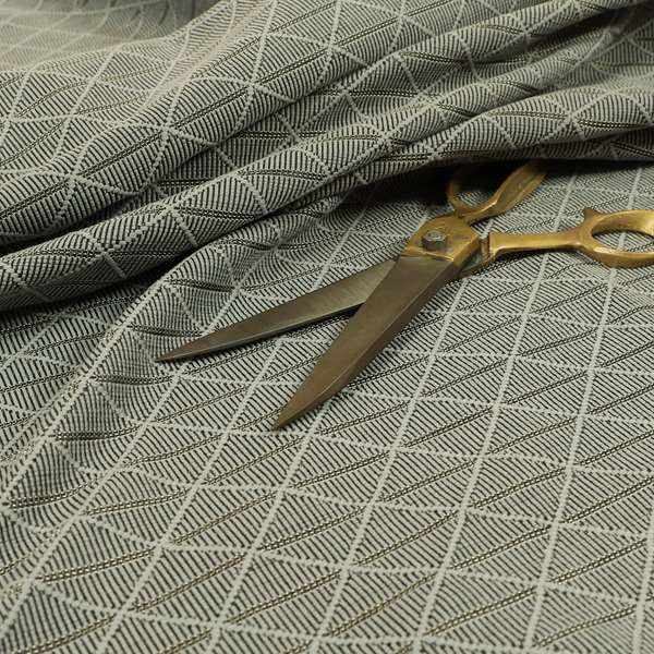 Geometric Modern Pattern Material Grey Furnishing Upholstery Fabric JO-990 - Roman Blinds