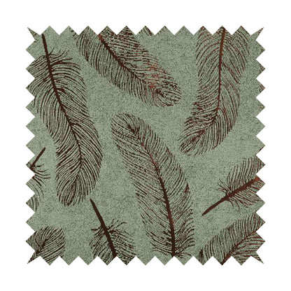 Falling Feathers Pattern In Grey Orange Chenille Furnishing Curtain Upholstery Fabric JO-992 - Handmade Cushions