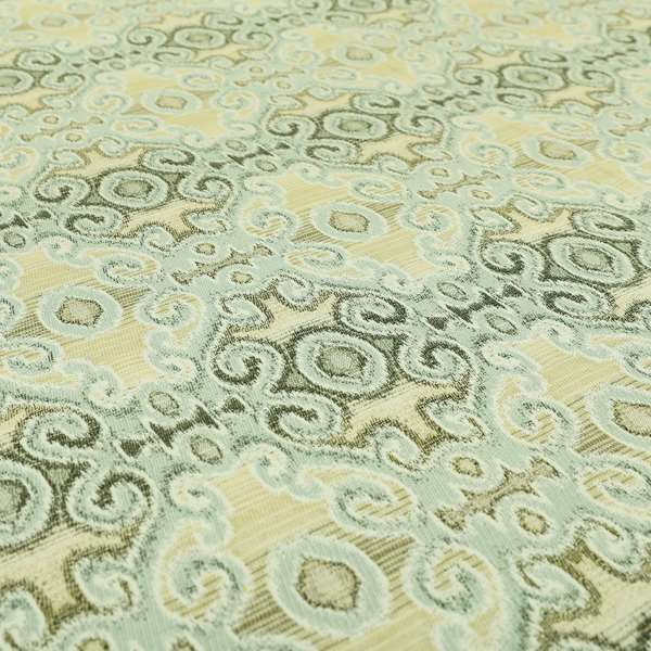 Traditional Italian Damask Pattern In Blue Grey Chenille Furnishing Upholstery Fabric JO-994 - Roman Blinds