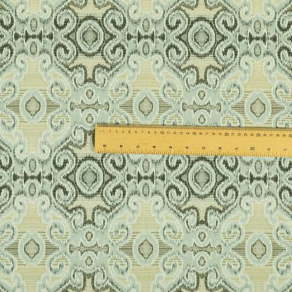 Traditional Italian Damask Pattern In Blue Grey Chenille Furnishing Upholstery Fabric JO-994 - Made To Measure Curtains