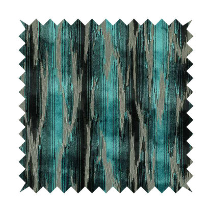 Modern Abstract Pattern In Blue Velvet Furnishing Upholstery Fabric JO-995 - Roman Blinds