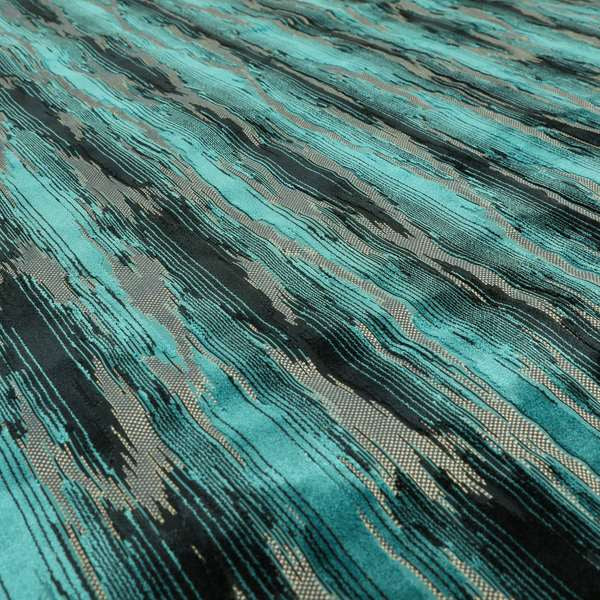 Modern Abstract Pattern In Blue Velvet Furnishing Upholstery Fabric JO-995