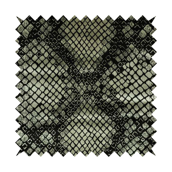 Snake Scales Pattern In Black Grey Velvet Material Furnishing Upholstery Fabric JO-999 - Made To Measure Curtains