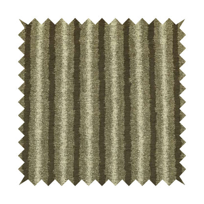 Funky Striped Pattern White Brown Colour Chenille Furnishing Fabric JU030316-13