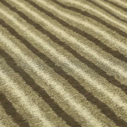 Funky Striped Pattern White Brown Colour Chenille Furnishing Fabric JU030316-13