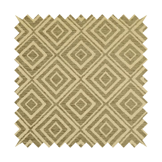 Geometric Designer Pattern Beige Colour Chenille Upholstery Interior Fabric JU030316-16