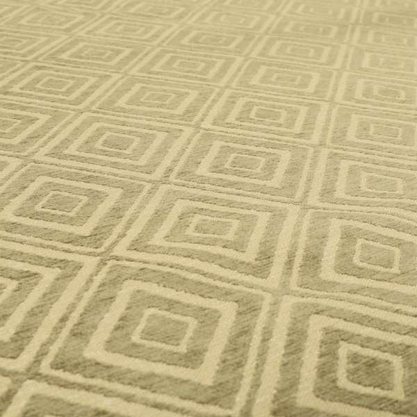 Geometric Designer Pattern Beige Colour Chenille Upholstery Interior Fabric JU030316-16