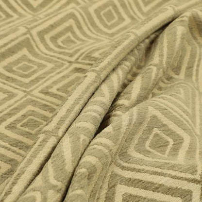 Geometric Designer Pattern Beige Colour Chenille Upholstery Interior Fabric JU030316-16