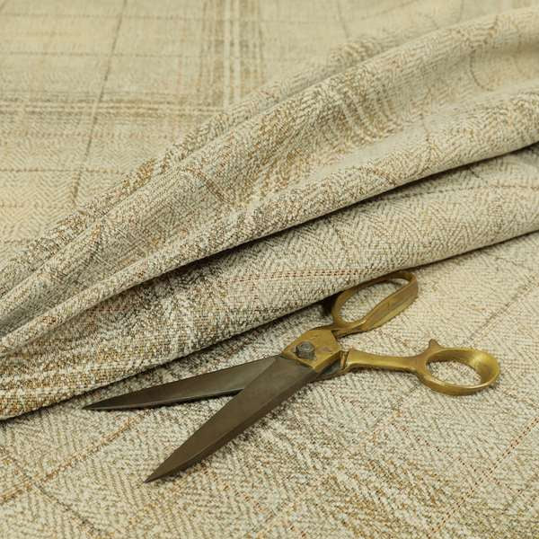 Tartan Pattern Beige Colour Chenille Furnishing Fabric JU030316-20