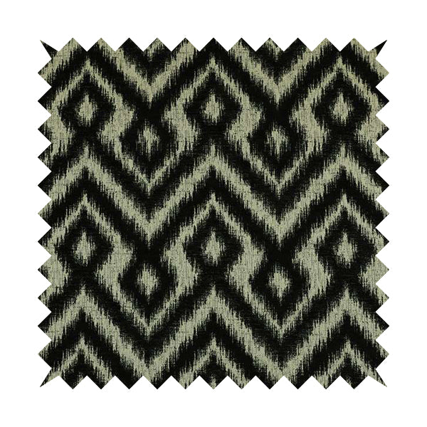 Designer Kilim Heavyweight Woven Black Chenille Upholstery Fabric JU030316-39