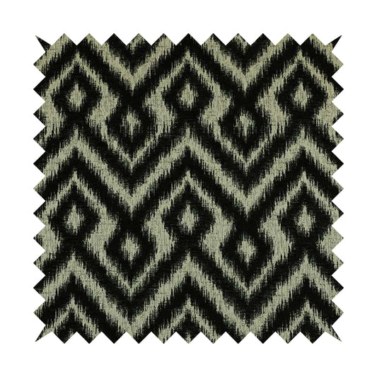 Designer Kilim Heavyweight Woven Black Chenille Upholstery Fabric JU030316-39