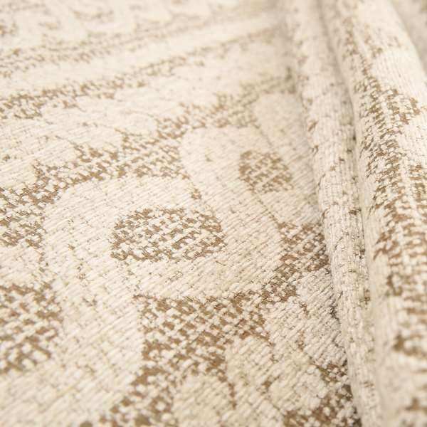 Damask Theme Pattern Cream Heavyweight Textured Chenille Upholstery Fabric JU050516-04