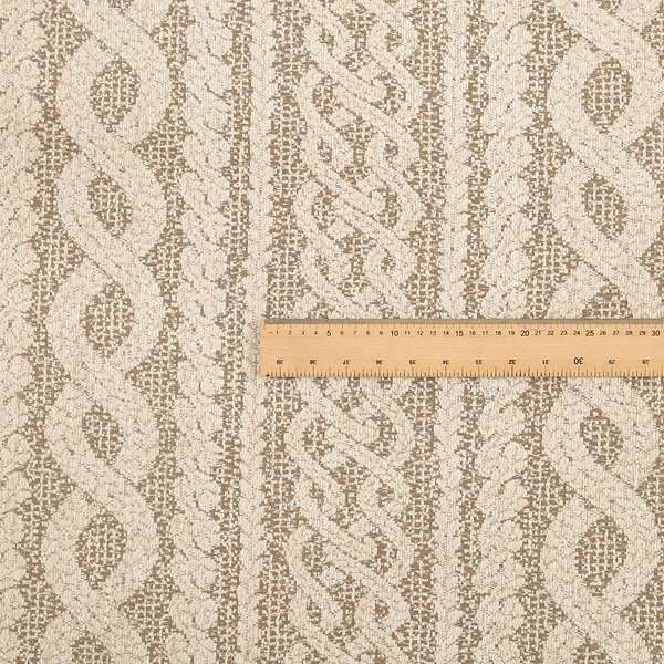 Damask Theme Pattern Cream Heavyweight Textured Chenille Upholstery Fabric JU050516-04