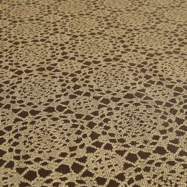 Geometric Medallion Pattern Brown Textured Chenille Upholstery Fabric JU050516-06