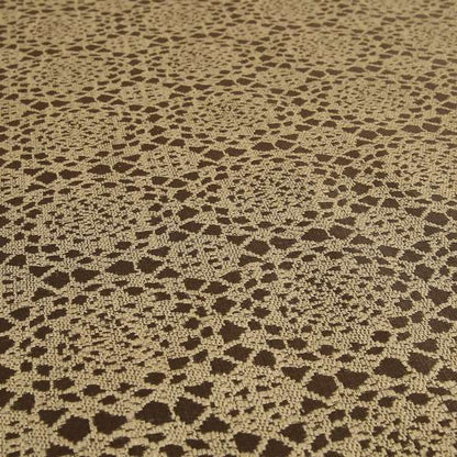 Geometric Medallion Pattern Brown Textured Chenille Upholstery Fabric JU050516-06