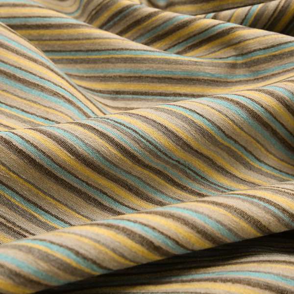 Blue Beige Grey Multicolour Pencil Striped Pattern Soft Textured Chenille Upholstery Fabric JU050516-16