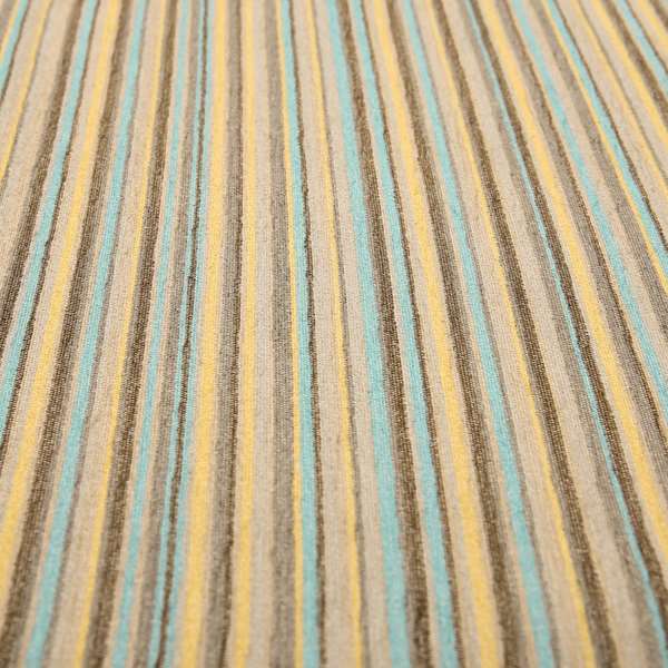 Blue Beige Grey Multicolour Pencil Striped Pattern Soft Textured Chenille Upholstery Fabric JU050516-16