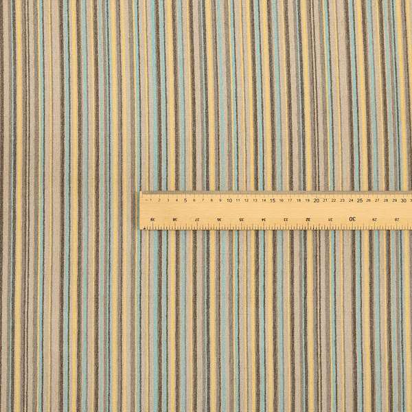 Blue Beige Grey Multicolour Pencil Striped Pattern Soft Textured Chenille Upholstery Fabric JU050516-16