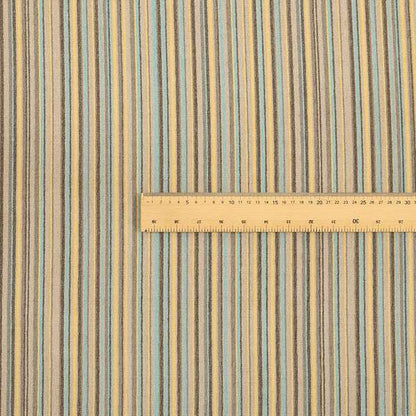 Blue Beige Grey Multicolour Pencil Striped Pattern Soft Textured Chenille Upholstery Fabric JU050516-16