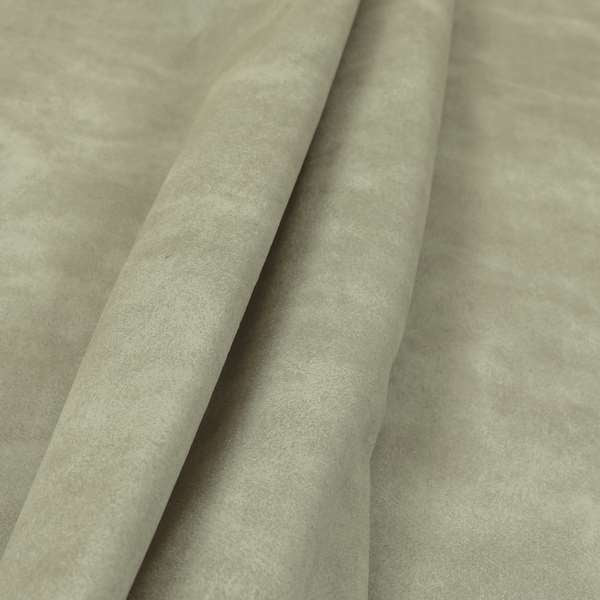 Kansas Distressed Cream Off White Coloured Velour Velvet Upholstery Curtains Fabric - Roman Blinds