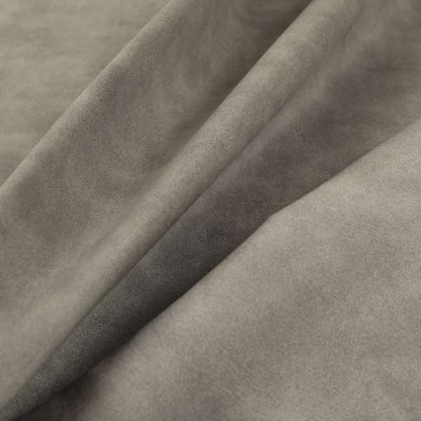 Kansas Distressed Silver Coloured Velour Velvet Upholstery Curtains Fabric