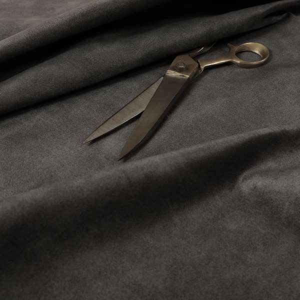 Kansas Distressed Grey Coloured Velour Velvet Upholstery Curtains Fabric - Made To Measure Curtains