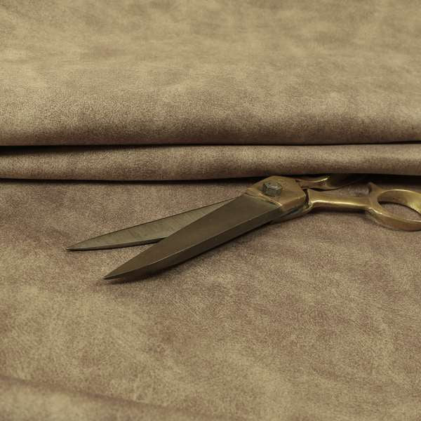 Kansas Distressed Beige Coloured Velour Velvet Upholstery Curtains Fabric - Roman Blinds