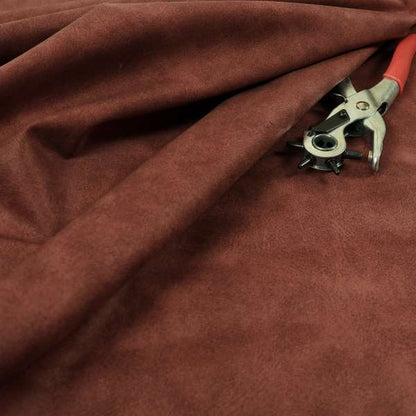 Kansas Distressed Red Coloured Velour Velvet Upholstery Curtains Fabric - Made To Measure Curtains