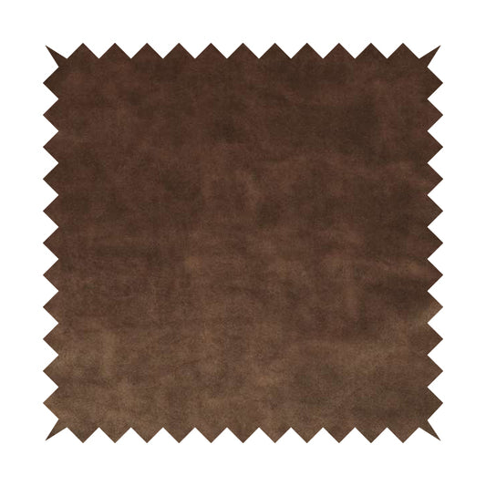 Kansas Distressed Caramel Brown Coloured Velour Velvet Upholstery Curtains Fabric