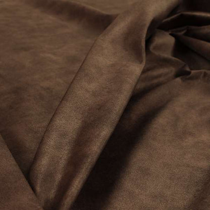 Kansas Distressed Caramel Brown Coloured Velour Velvet Upholstery Curtains Fabric - Roman Blinds