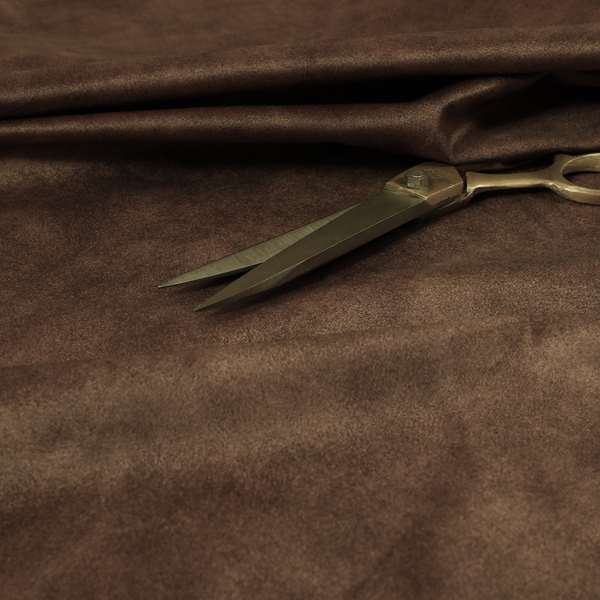 Kansas Distressed Caramel Brown Coloured Velour Velvet Upholstery Curtains Fabric - Roman Blinds